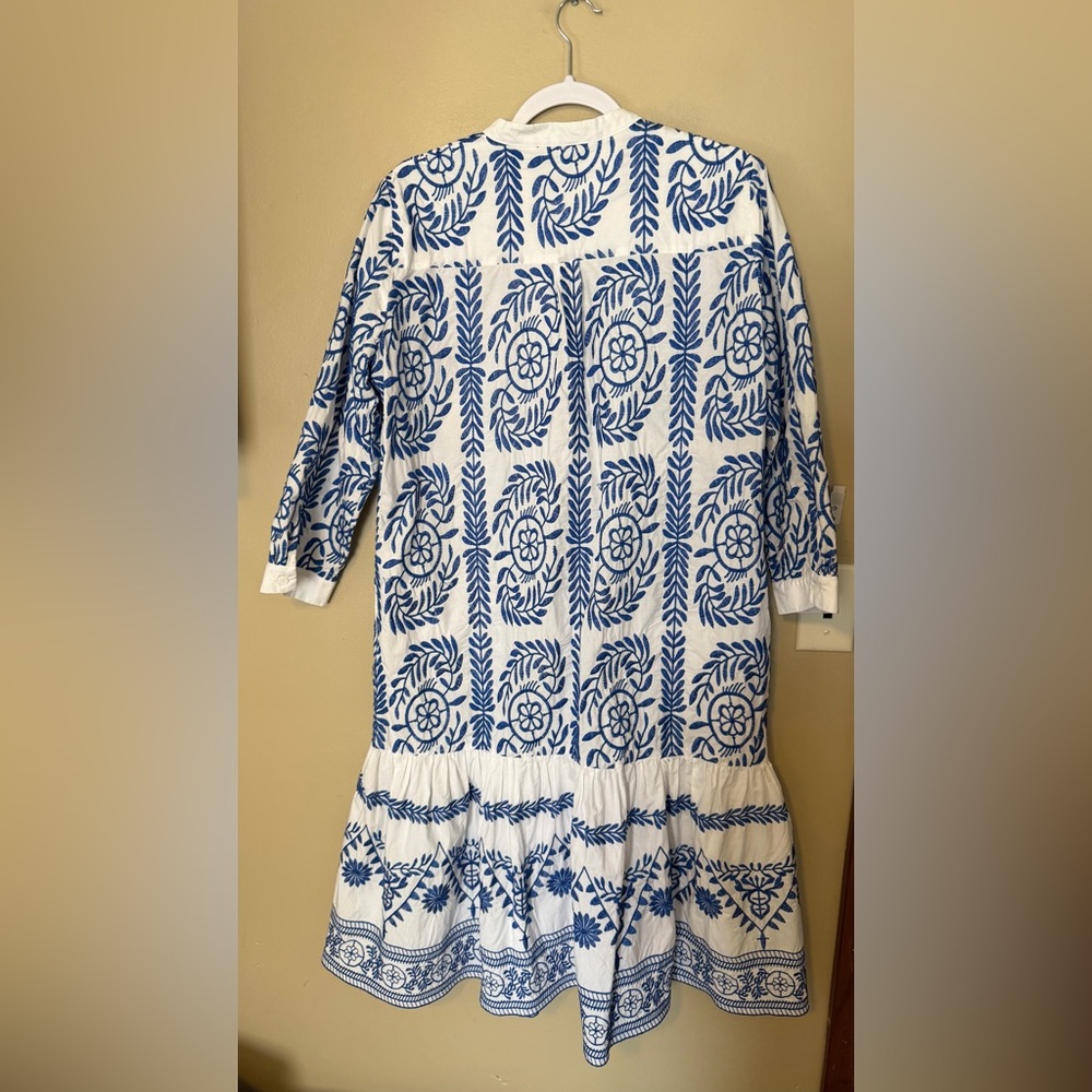 Zara Santorini Embroidered White Tunic Dress - Picture 4 of 8